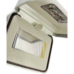 Legere Silver & Gold Tone Money Clip Stainless Wallet Credit Card ID Holder NOB